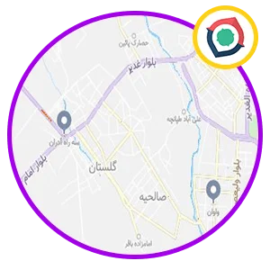 نقشه نشان آدرس گلدوزی زرین