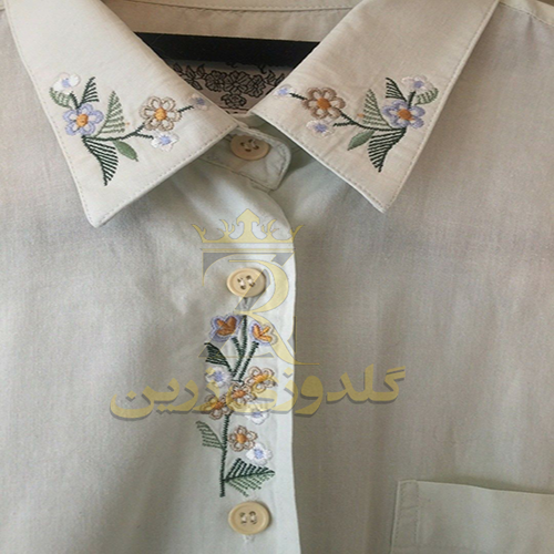 گلدوزی روی پیراهن